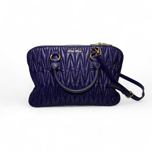 Miu Miu matelassé in pelle Viola
