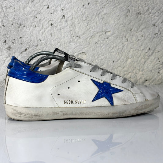 Golden goose Superstar bianche stella e tallone blu 40
