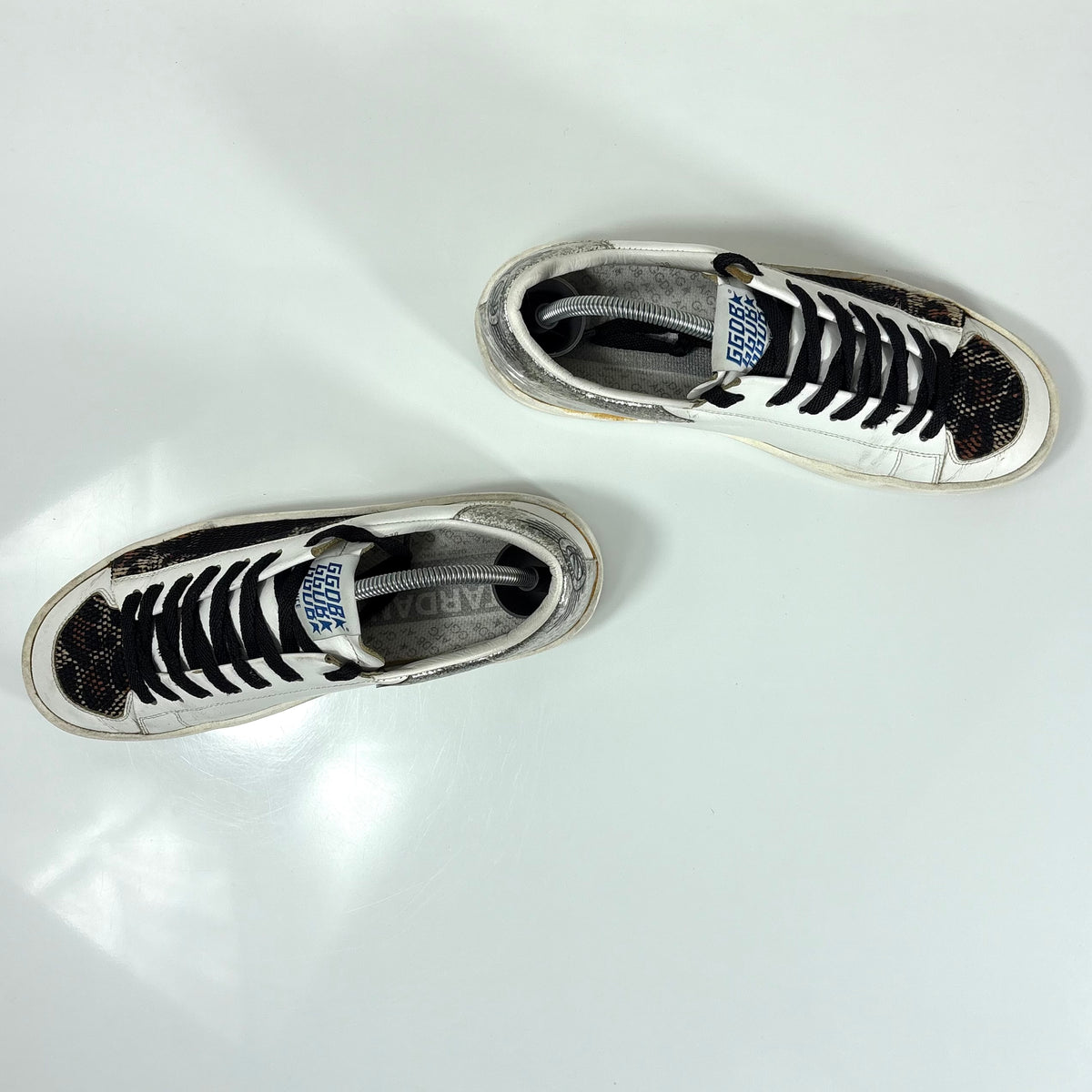Golden goose Stardan bianche/ maculato e talloncini argento 38