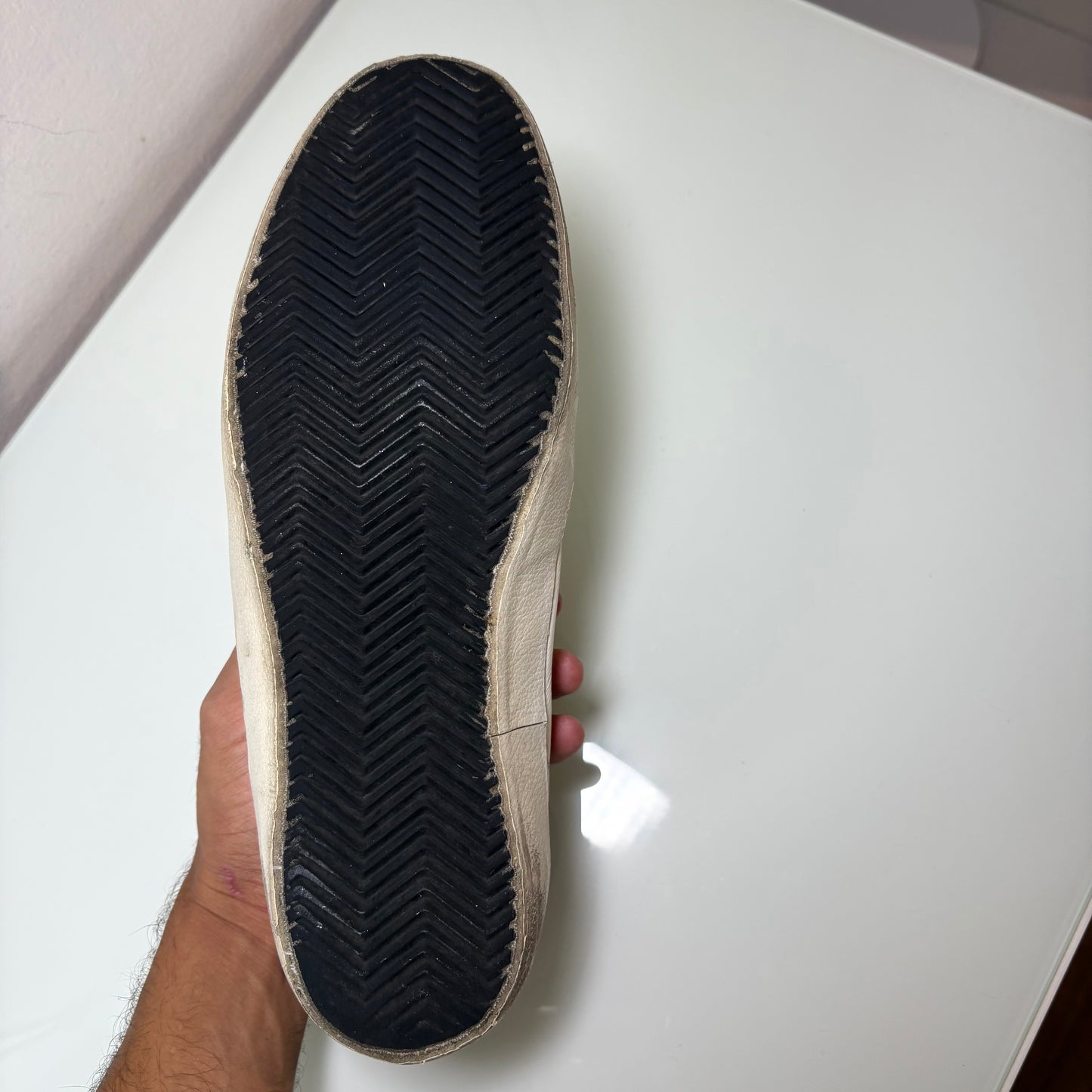 Golden goose Superstar bianco stella e tallone blu 43