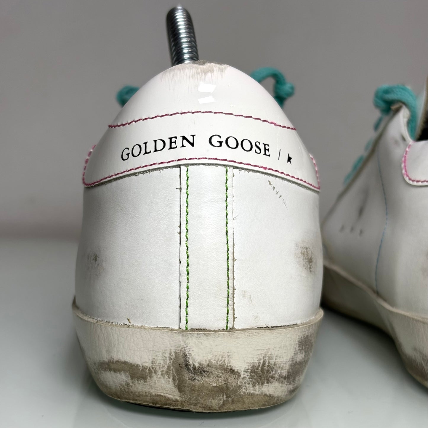 Golden goose Superstar bianche e lacci azzurri 38