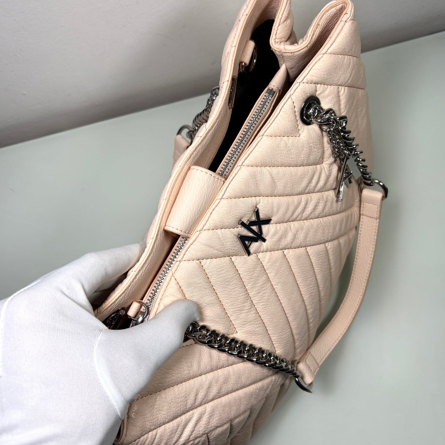 Armani Exchange Shopping bag nude