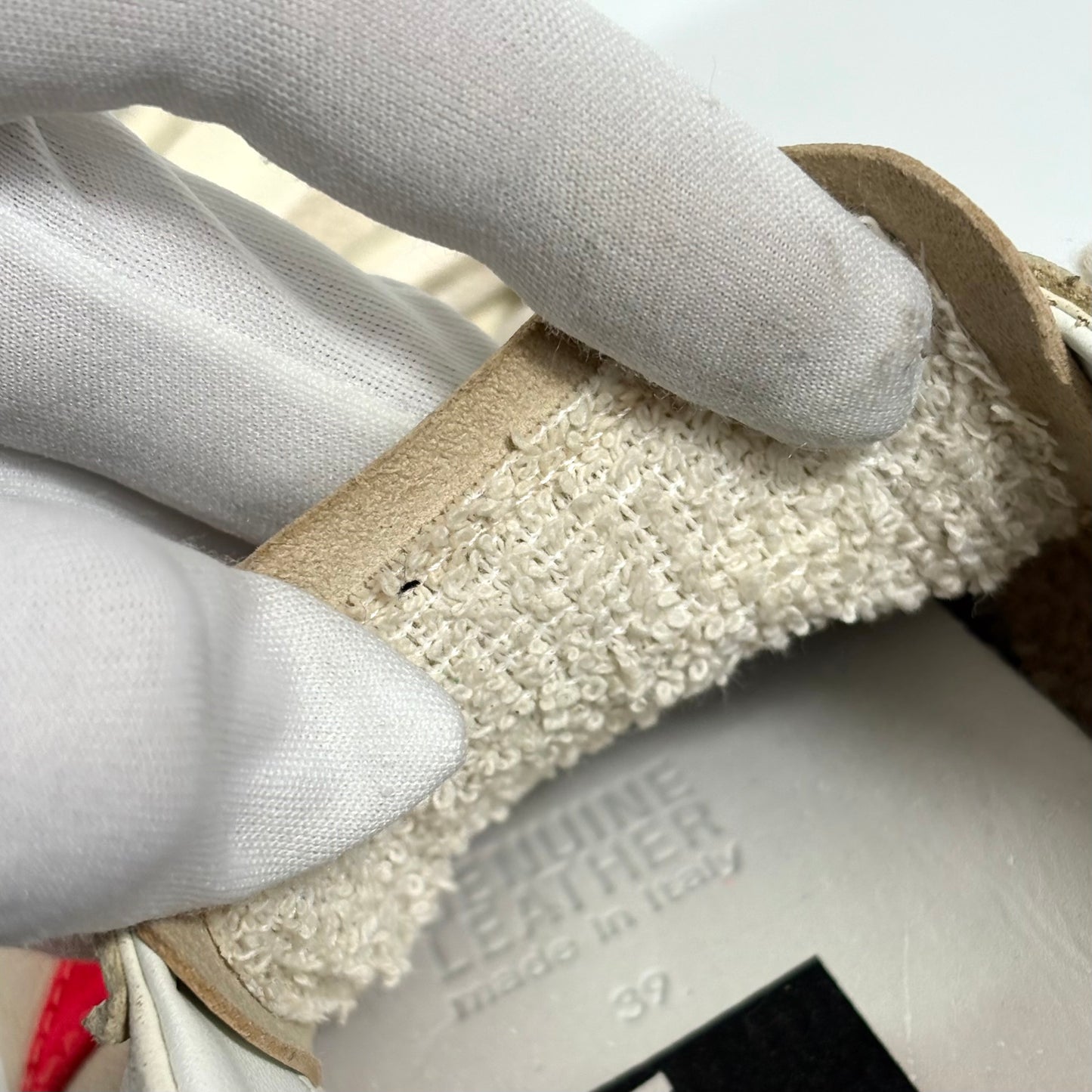 Golden goose Superstar panna, stella rossa e talloncino blu 39
