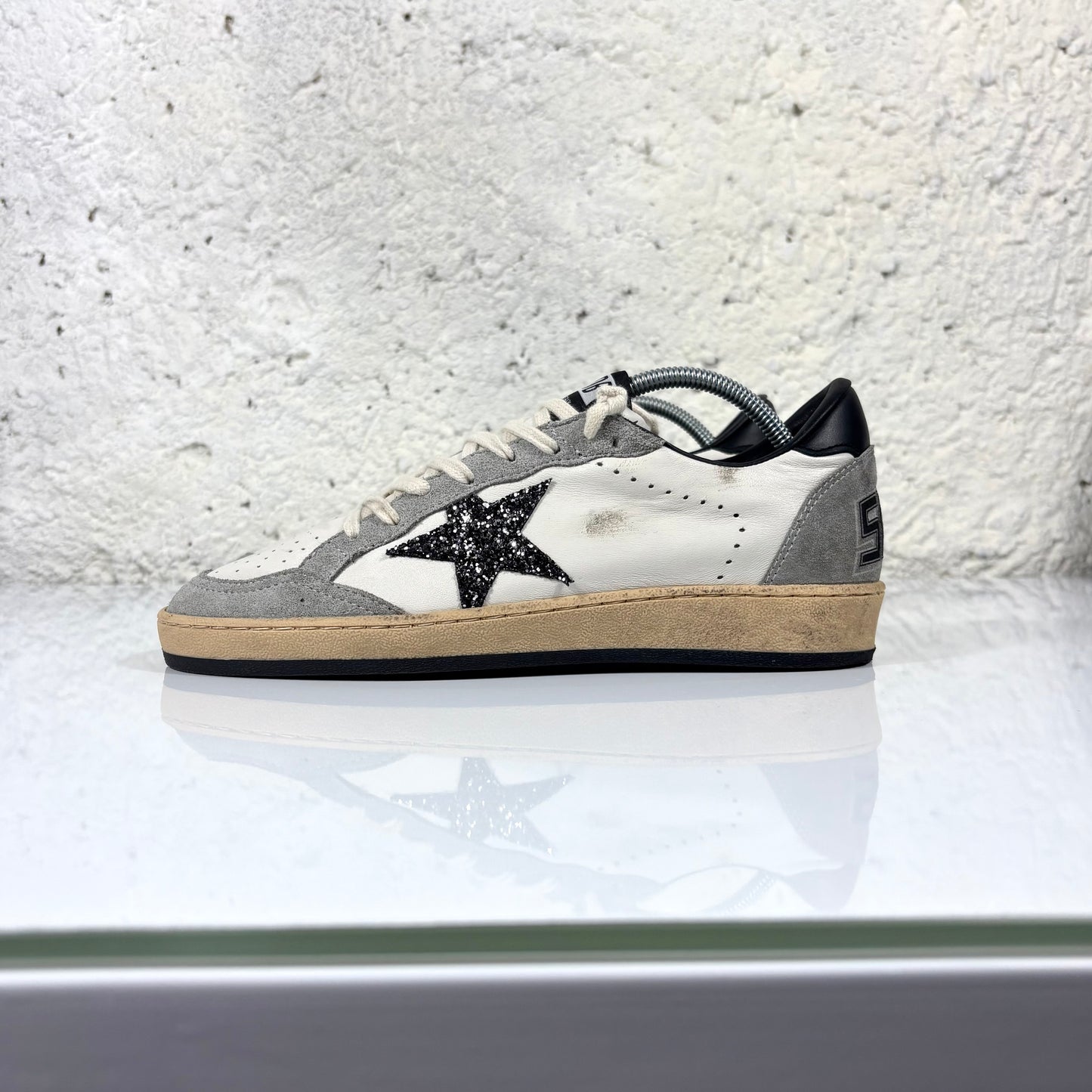 Golden goose Ballstar bianche stella nera brillantinata 39