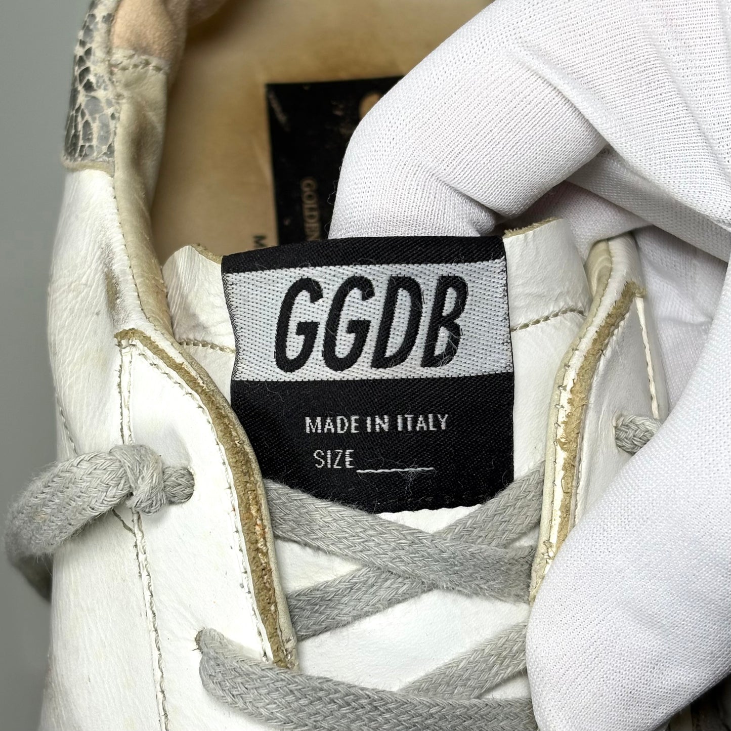 Golden goose Superstar bianco, arancione e tallone argento 43