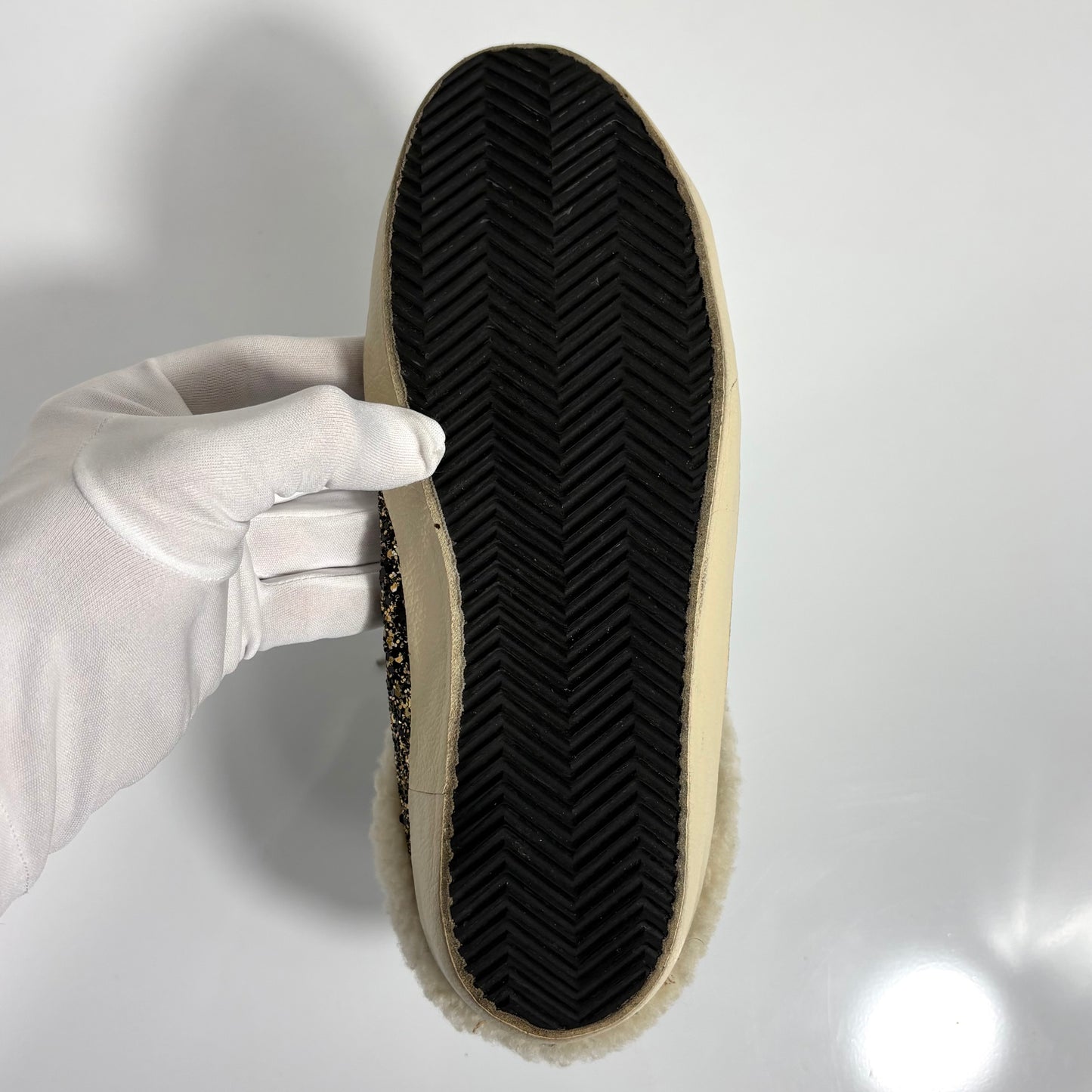 Golden goose Superstar Sabot con Glitter e interno in Shearling 39