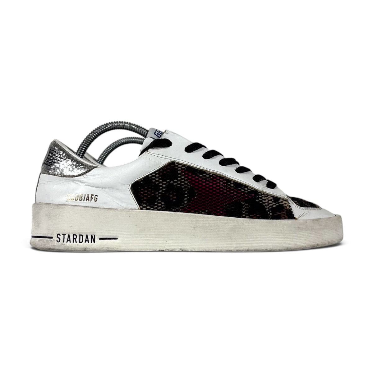 Golden goose Stardan bianche/ maculato e talloncini argento 38