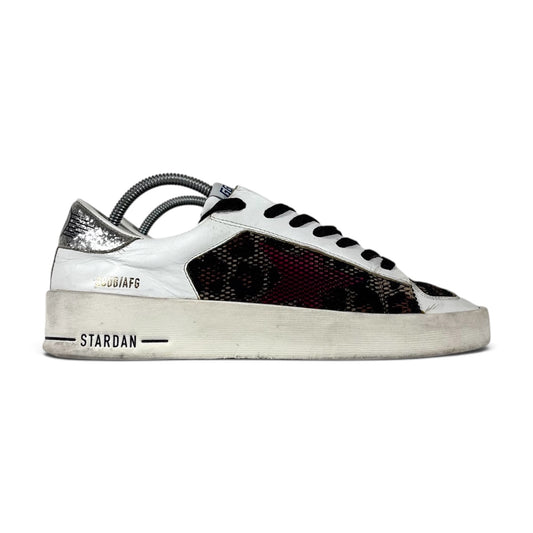 Golden goose Stardan bianche/ maculato e talloncini argento 38