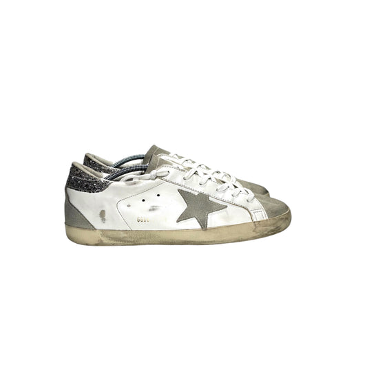 Golden goose Superstar bianche e glitter Argento sul tallone 42