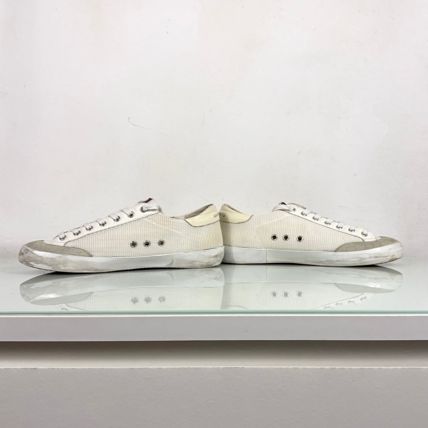 Golden goose Superstar bianche e Stella nera in tessuto e pelle 42