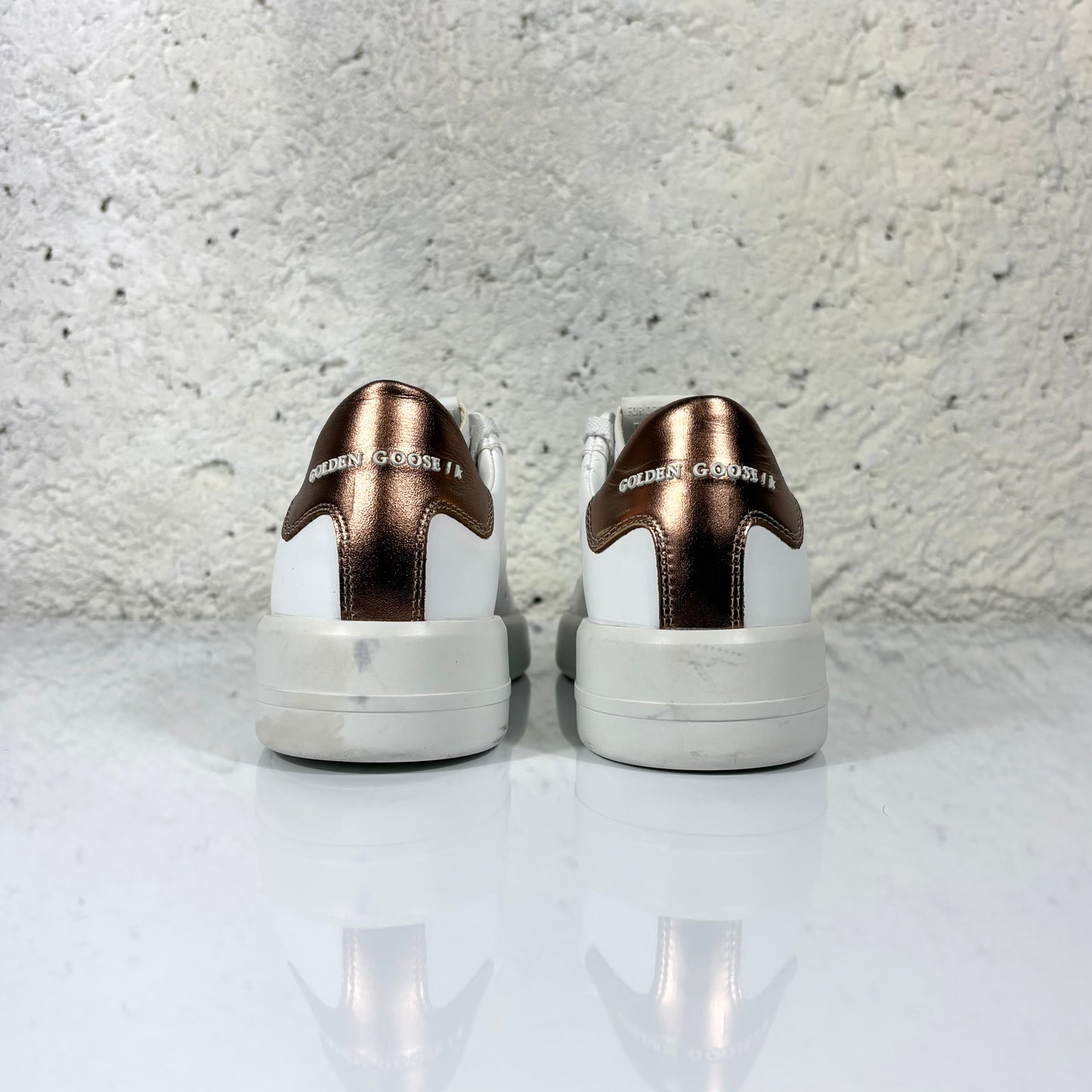Golden goose Pure star bianche con tallone bronzo 38