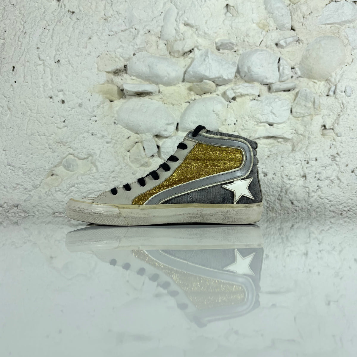 Golden goose Slide grigie e oro 37
