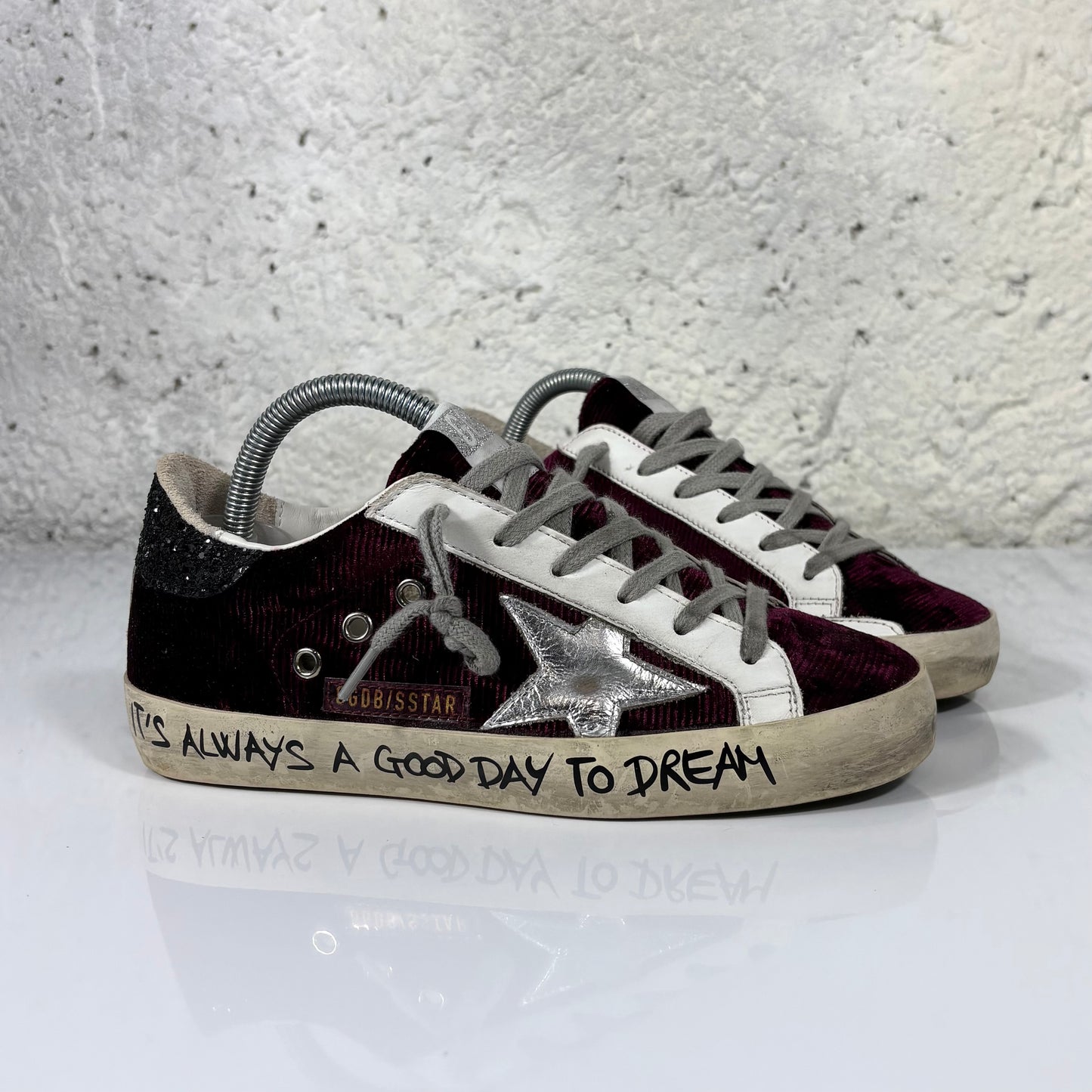 Golden goose Superstar Bordeaux in velluto 36