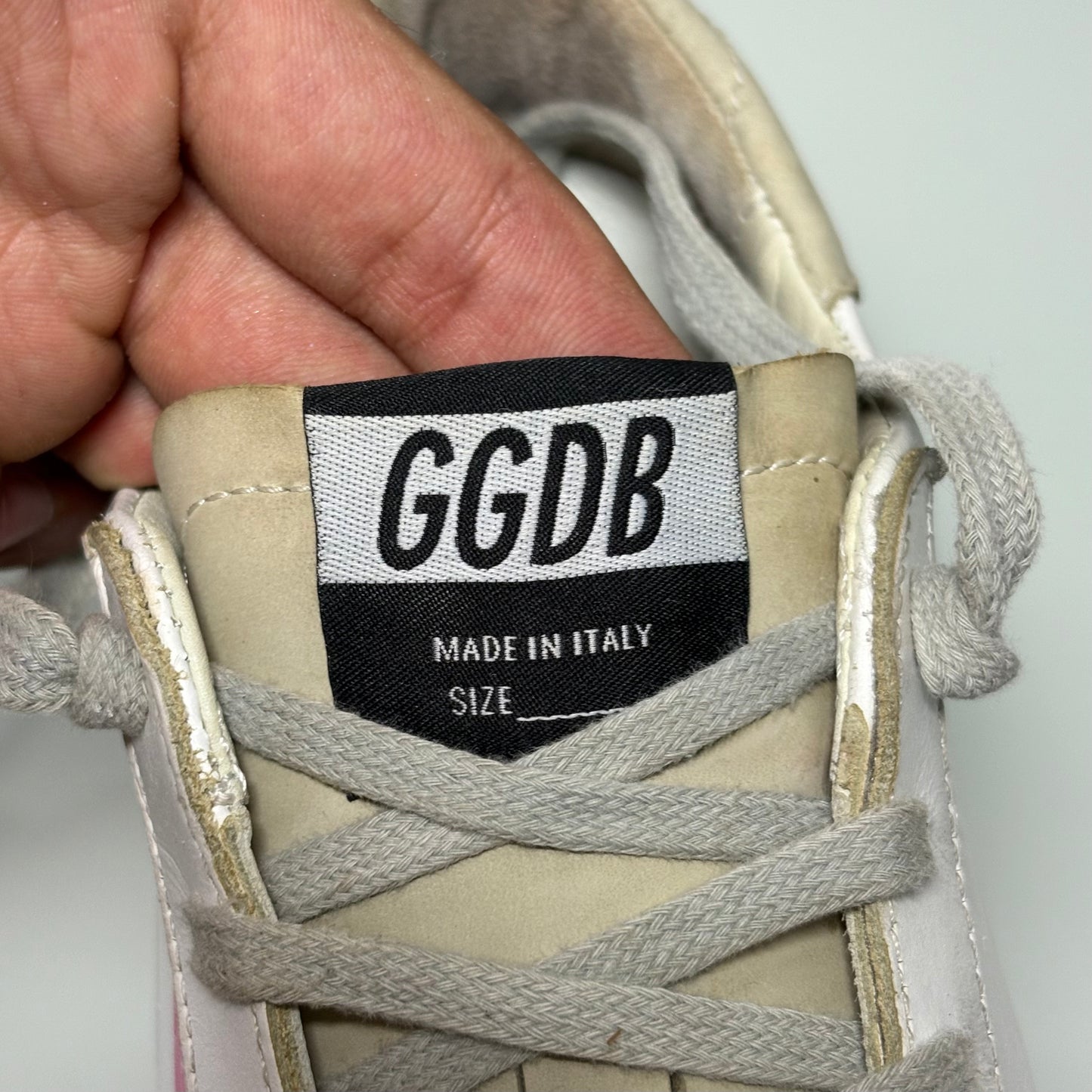 Golden goose superstar bianche stella bordeaux e tallone beige 38