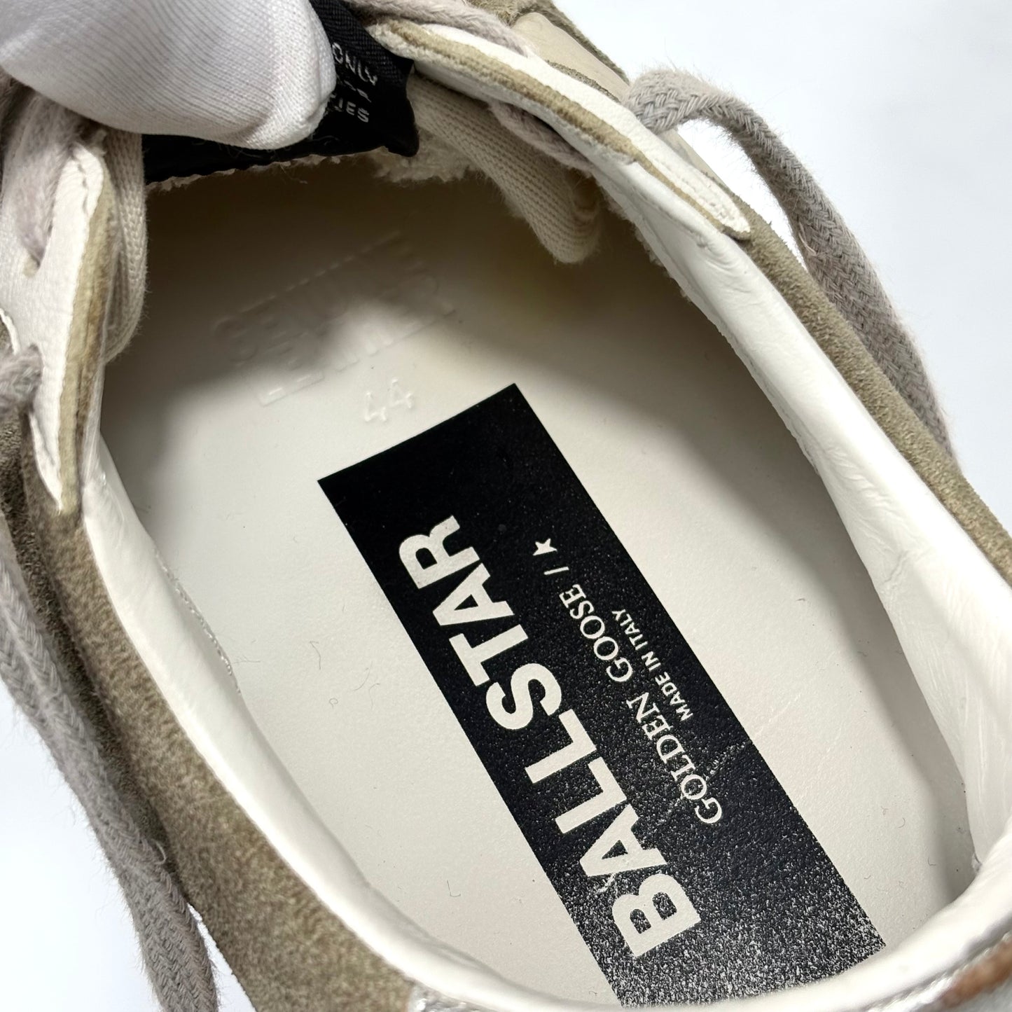 Golden goose Ballstar Taupe, bianco e tallonci argento  44