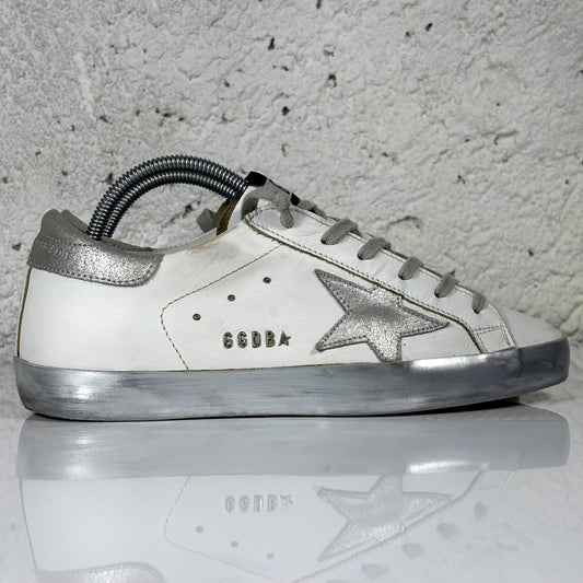 Golden goose Superstar bianco e argento 38