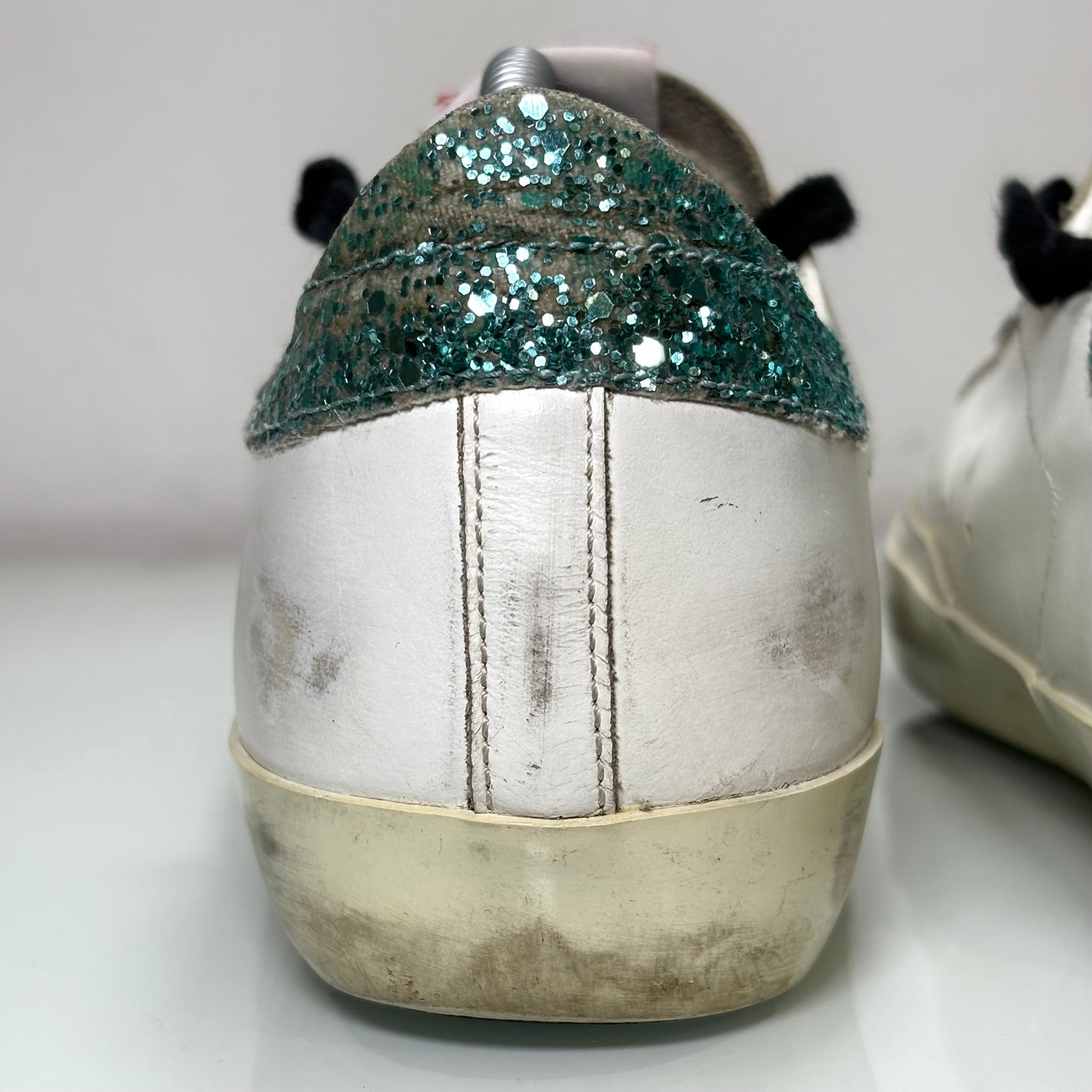 Golden goose Superstar bianche stella con squame tallone brill. 37