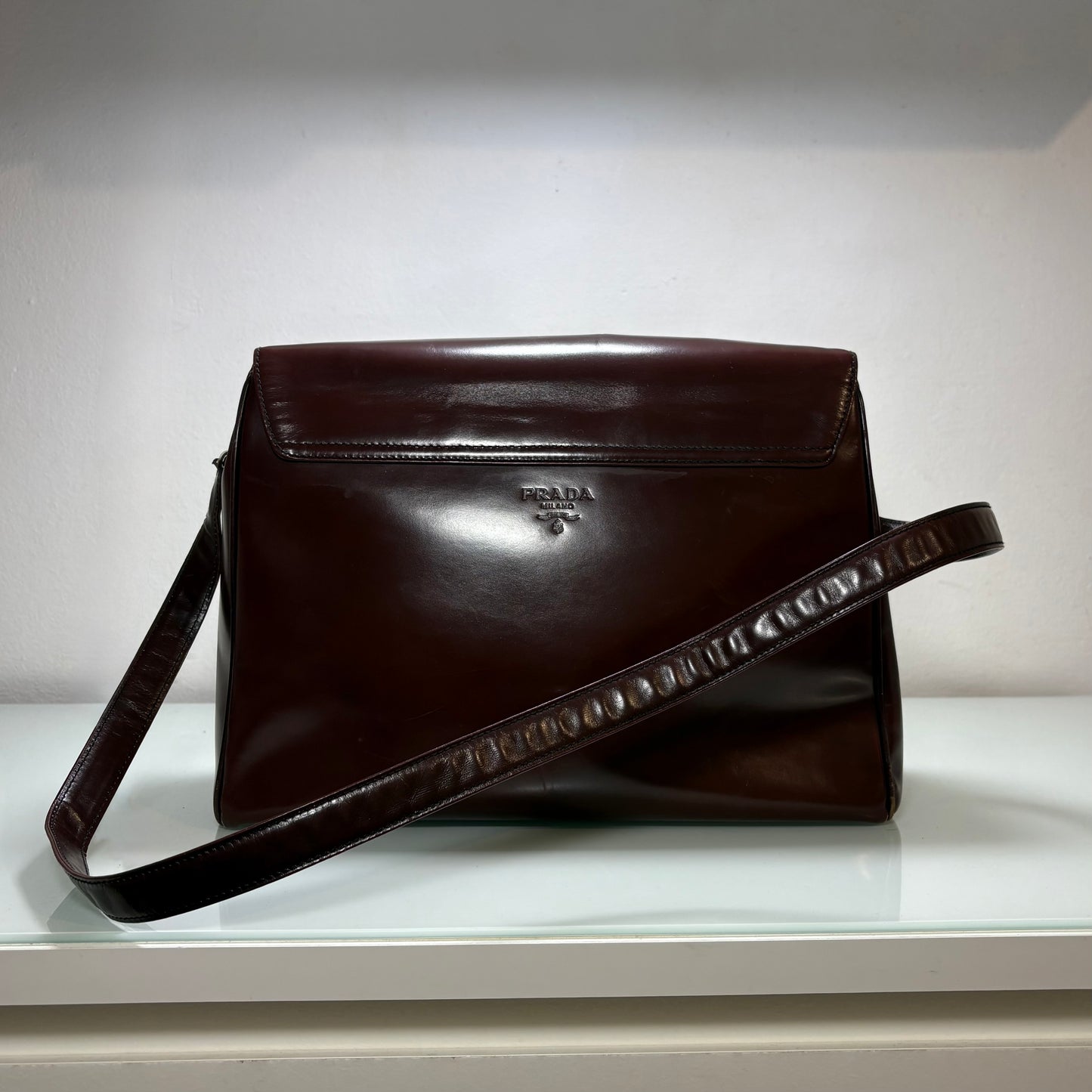 Prada Borsa in pelle vintage marrone