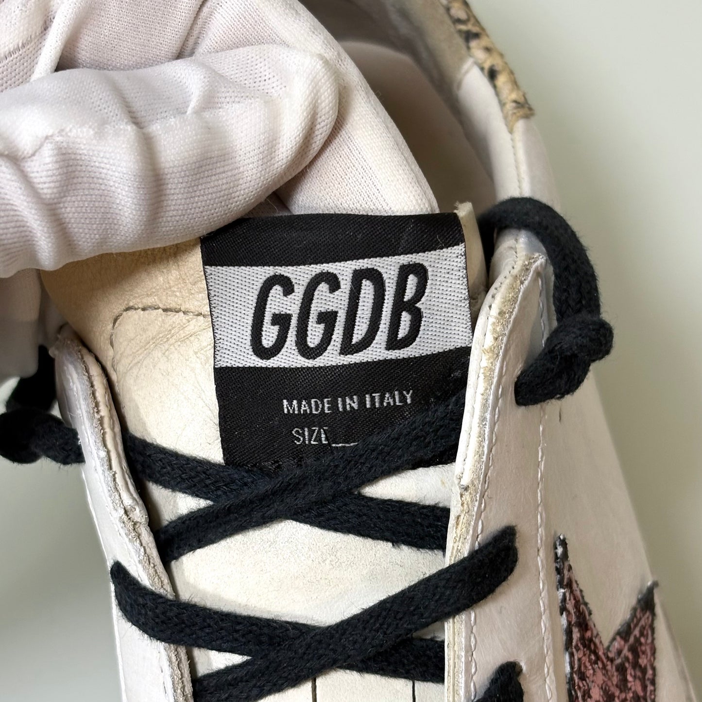Golden goose Superstar bianco, tallone squame 39