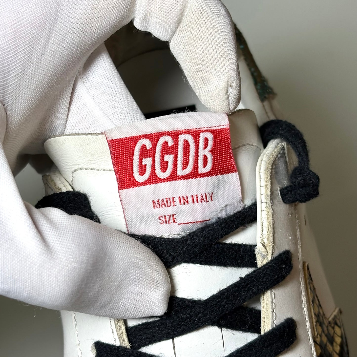 Golden goose Superstar bianche stella con squame tallone brill. 37