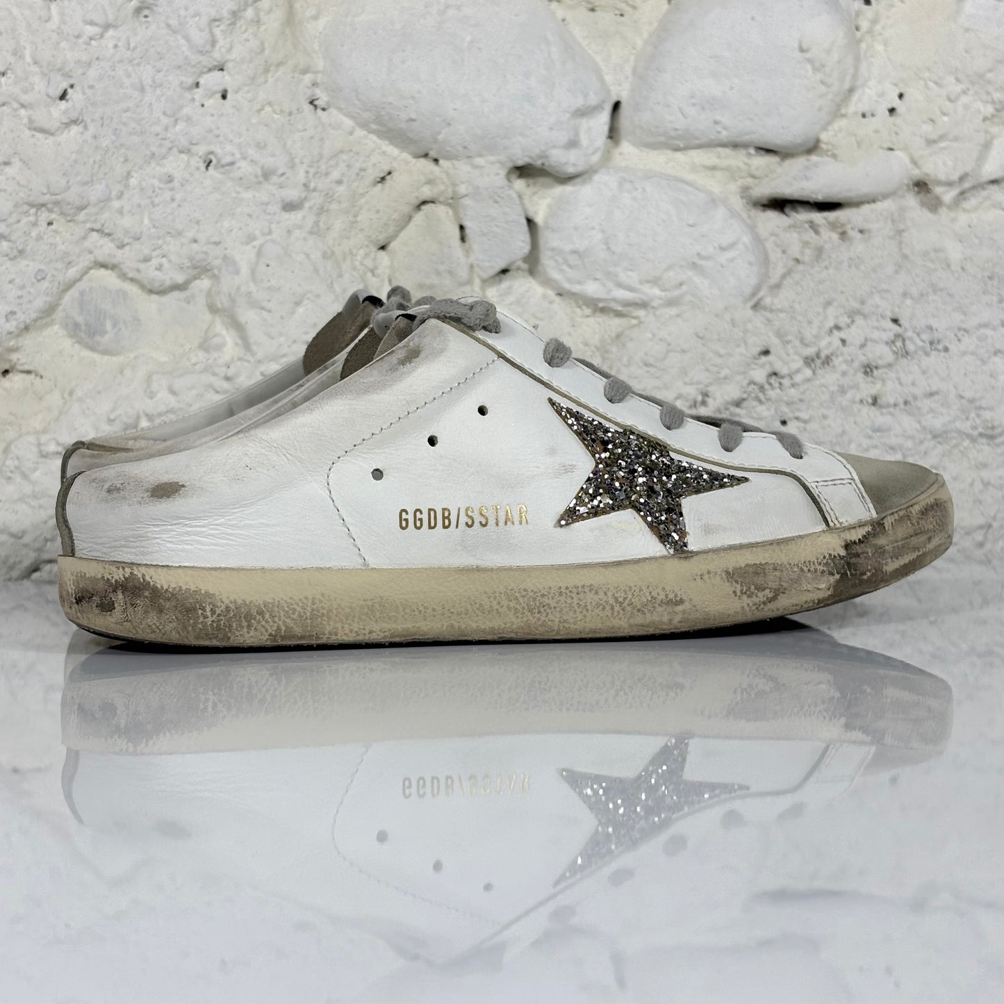 Golden goose Superstar bianche stella glitter 39