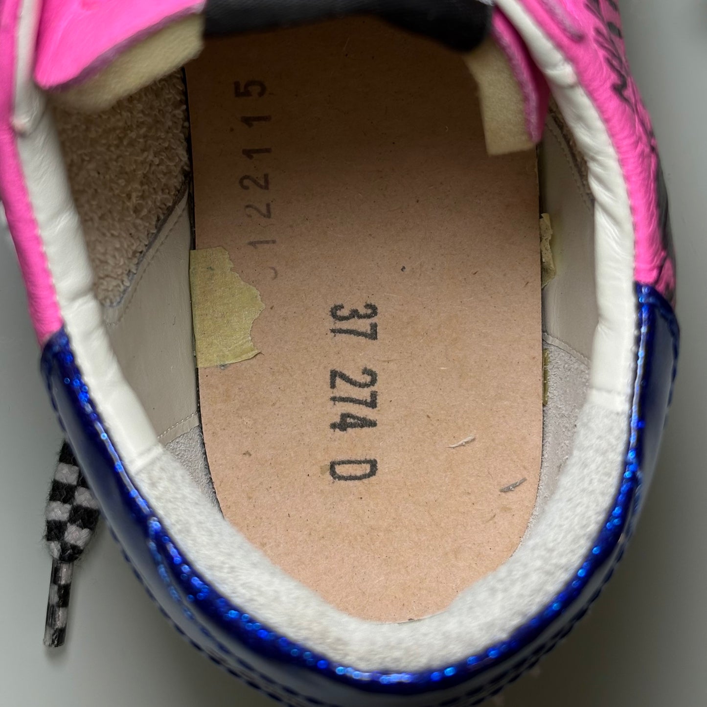 Golden goose Superstar fucsia con disegni e scritte nere 37