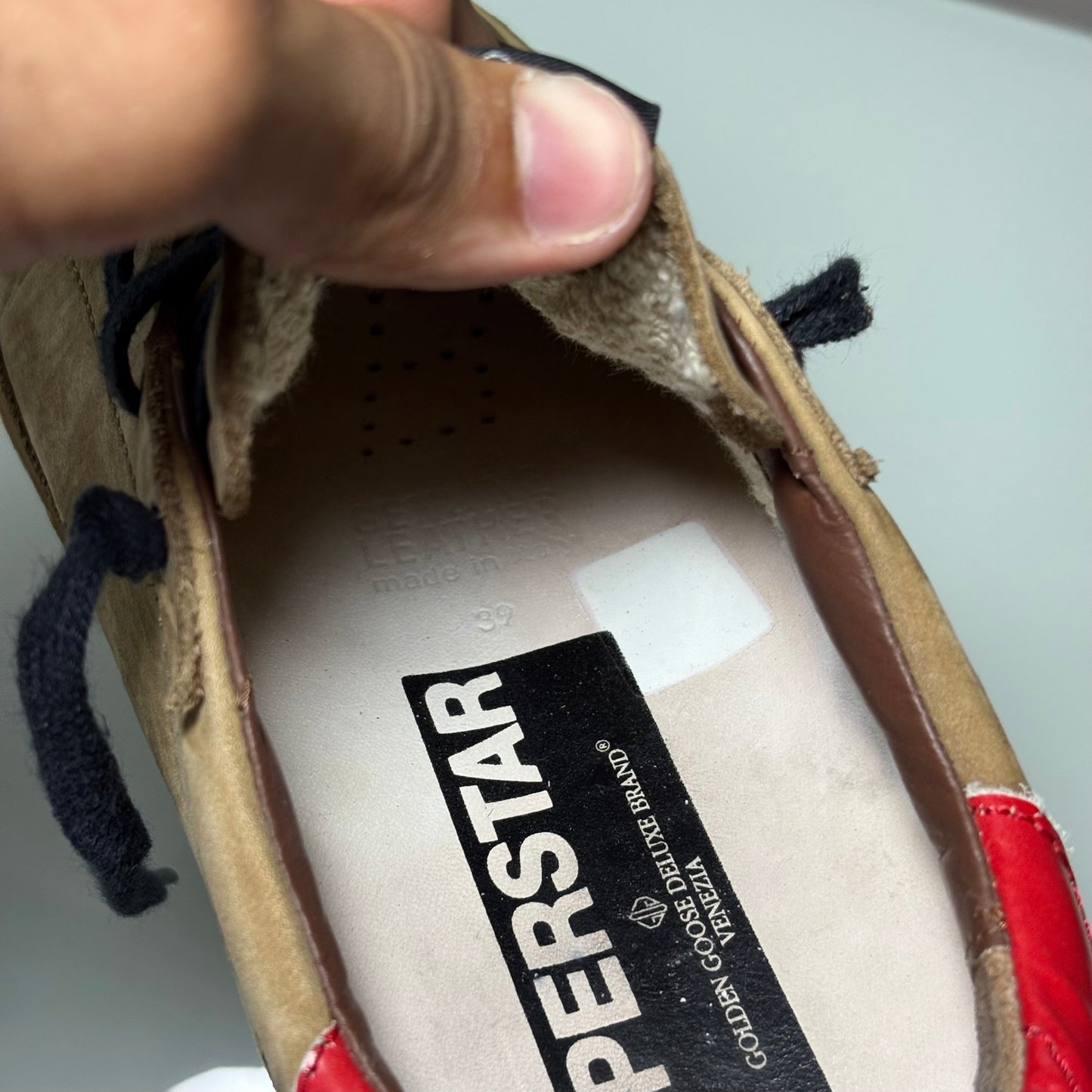 Golden goose Superstar cachi e tallone rosso 39
