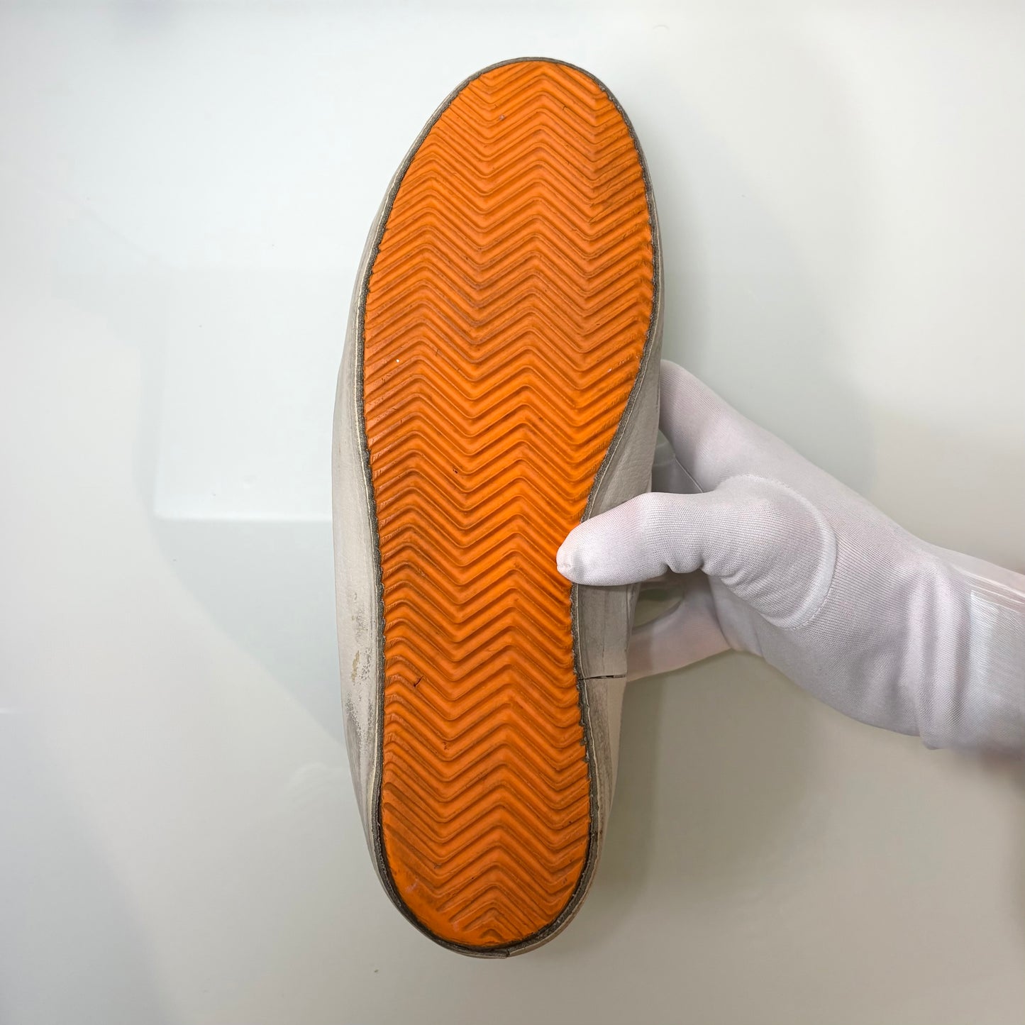 Golden goose Superstar bianco, arancione e tallone argento 43