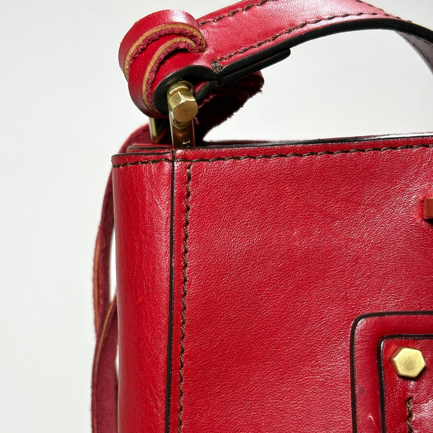 The Bridge Bauletto Rosso Ciliegia/Oro