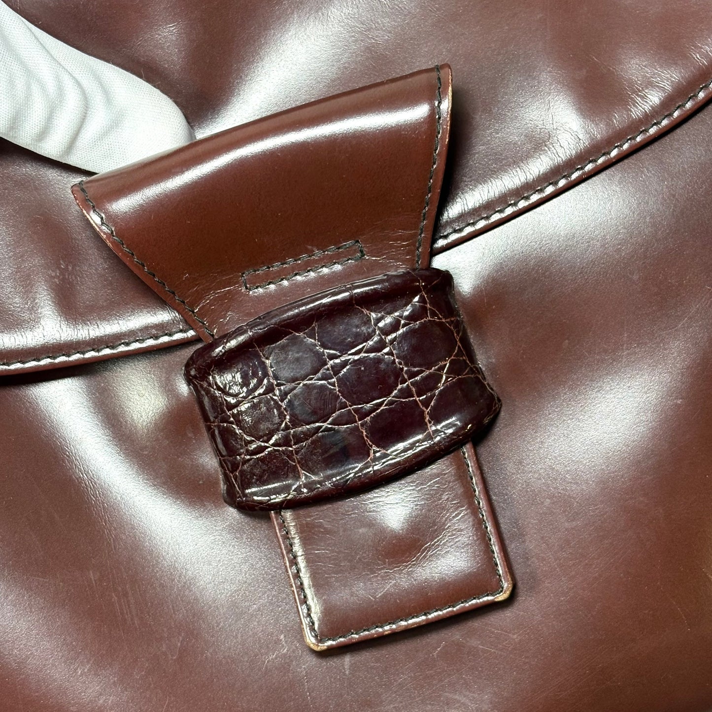 Prada Borsa in pelle vintage marrone