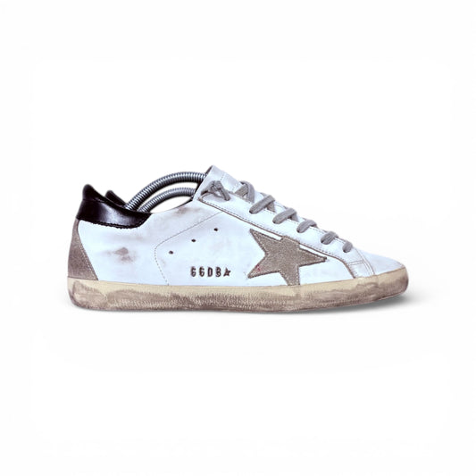 Golden goose Superstar bianche stella grigia e tallone nero 39