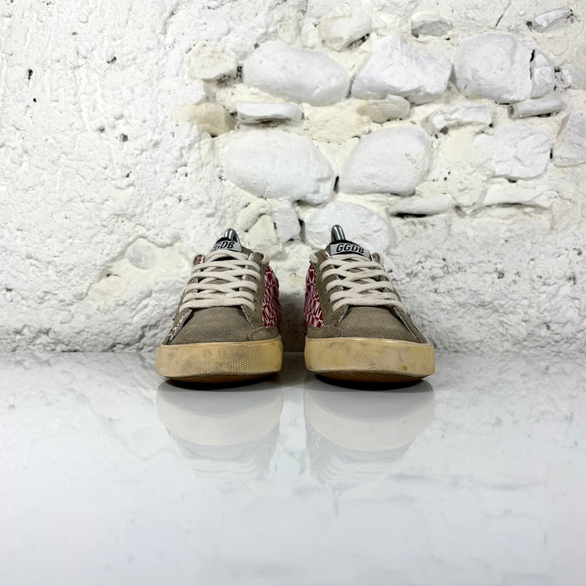 Golden goose Superstar a cuori bianche e rosse 37