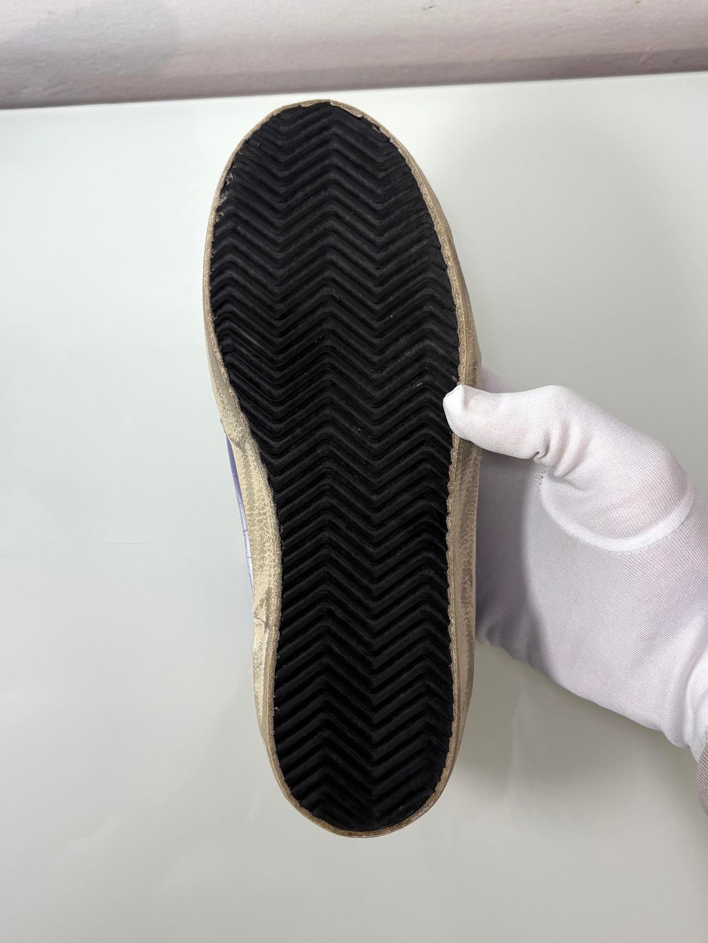 Golden goose Superstar azzurre effetto “coccodrillo” 38