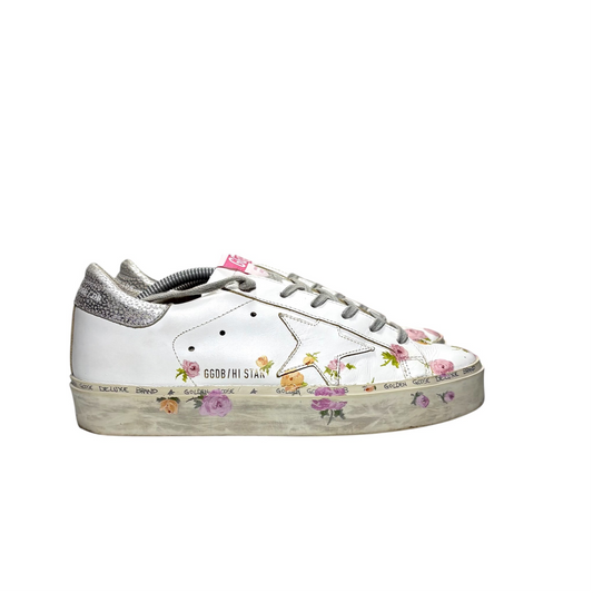 Golden goose Hi star bianche floreali 38