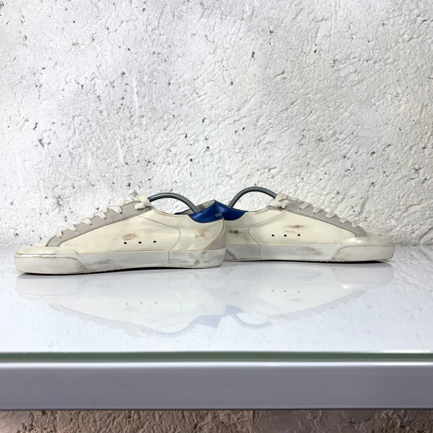 Golden goose Superstar panna, stella rossa e talloncino blu 39