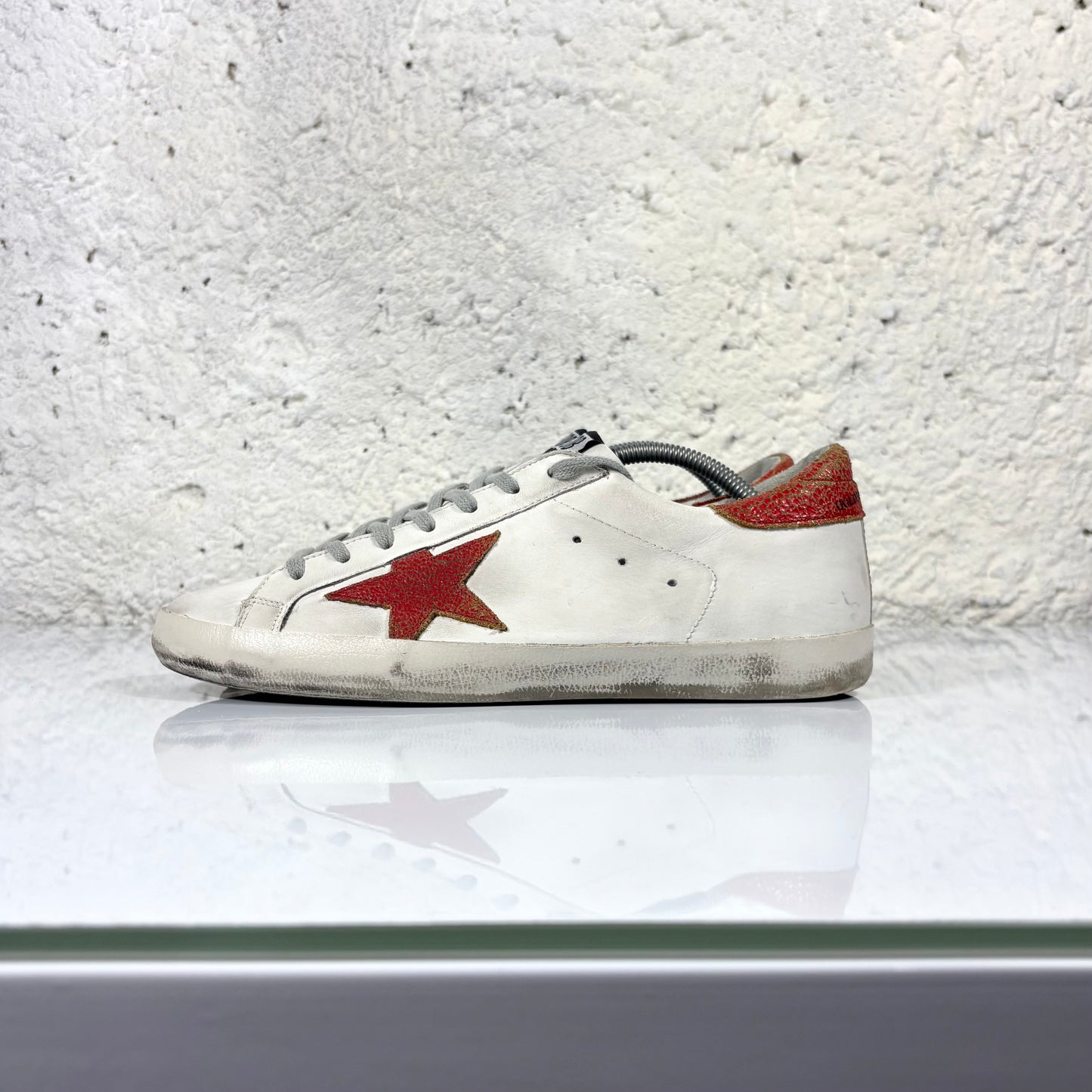 Golden goose Superstar bianche stella e tallone rosso 43