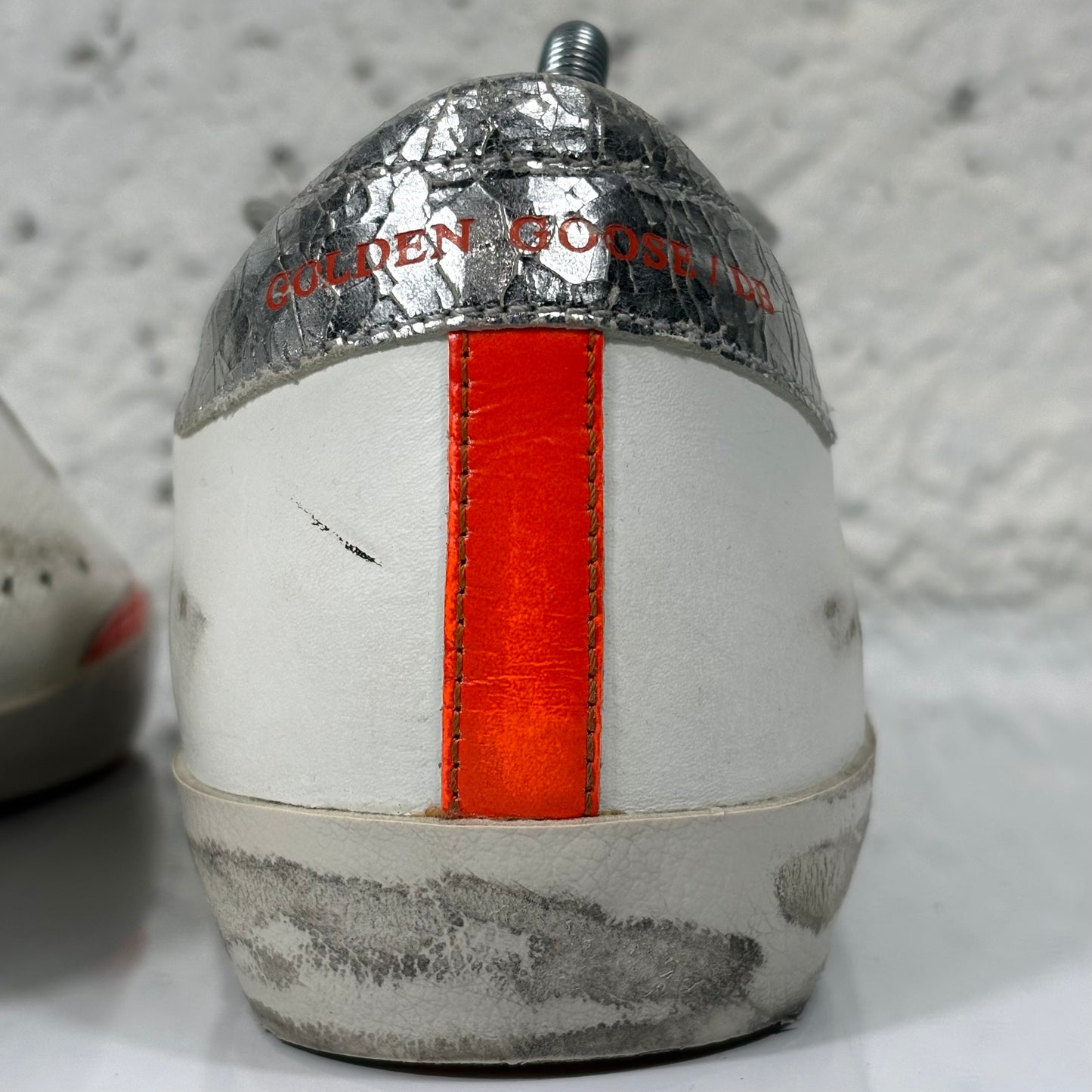 Golden goose Superstar bianche, arancioni e argento 39