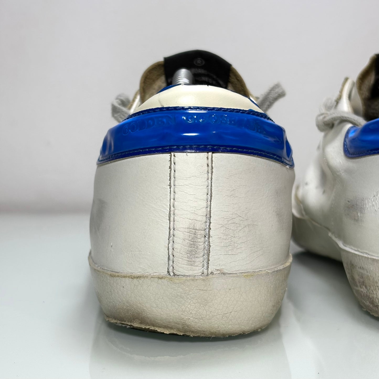 Golden goose Superstar bianco stella e tallone blu 43