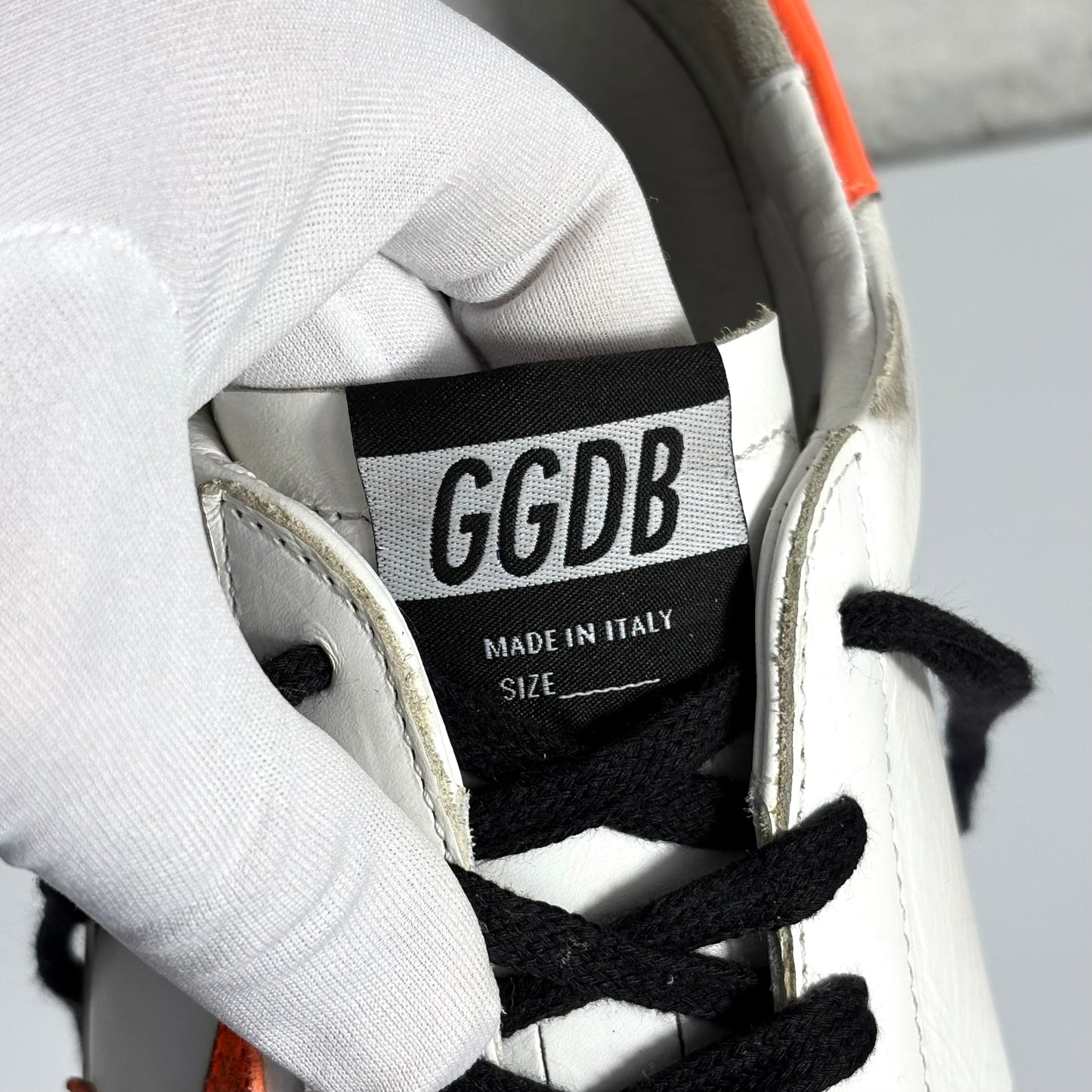 Golden goose Superstar bianche e arancione 43