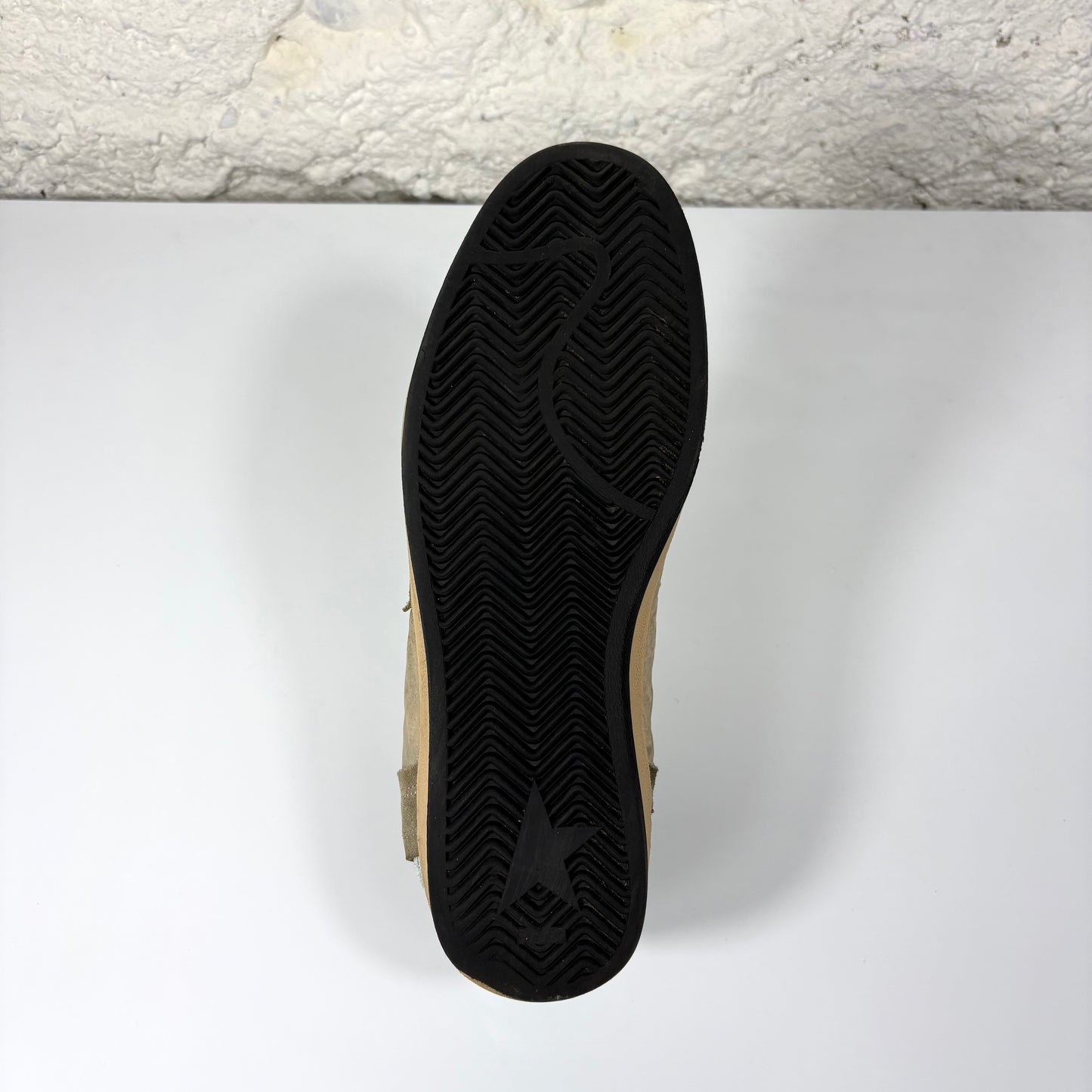 Golden goose Ballstar Taupe, bianco e tallonci argento  44