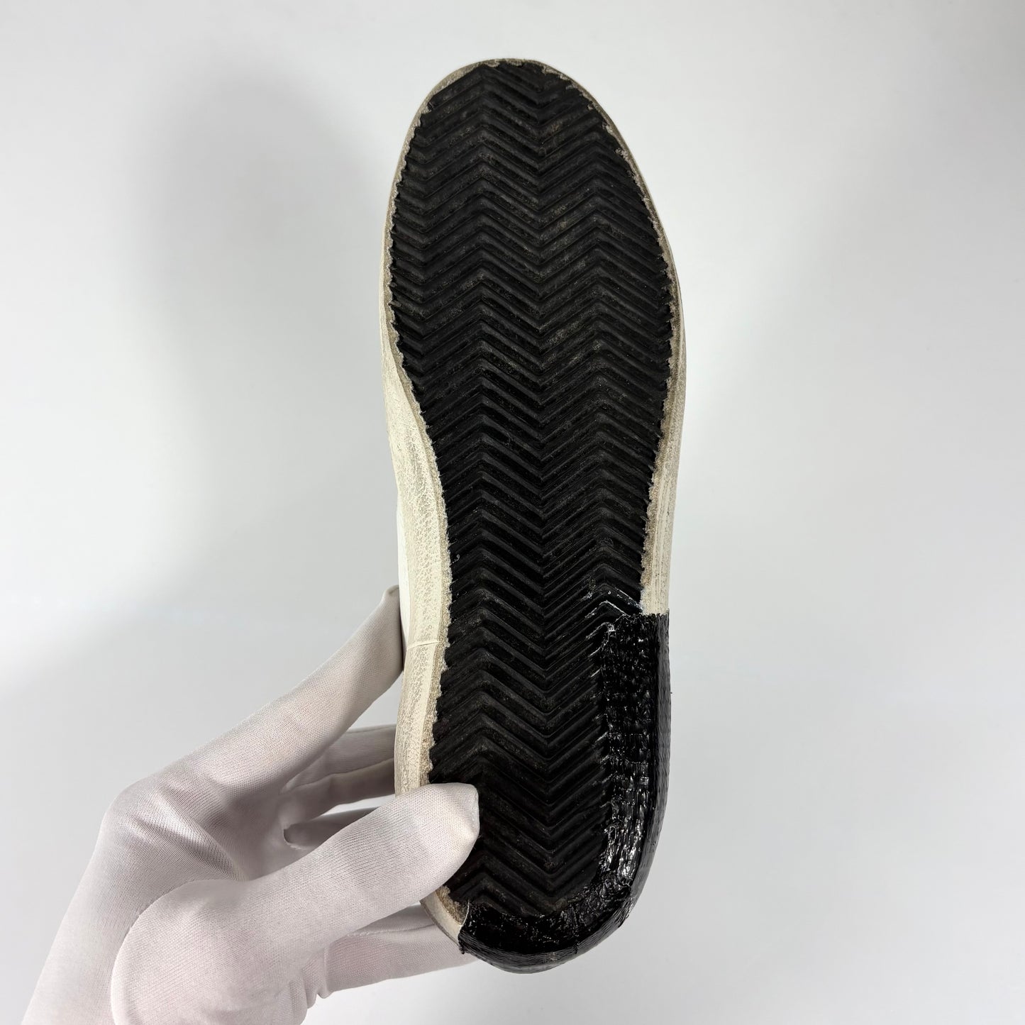 Golden goose Superstar bianche con scotch nero sui lati posteriori 39