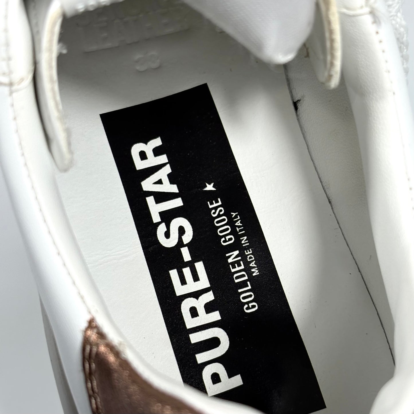 Golden goose Pure star bianche con tallone bronzo 38