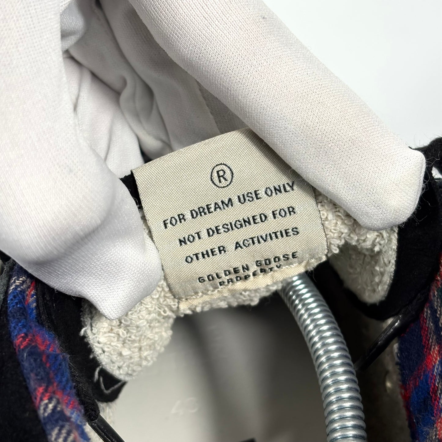 Golden goose Mid star nere con interno Tartan scozzese blu 43