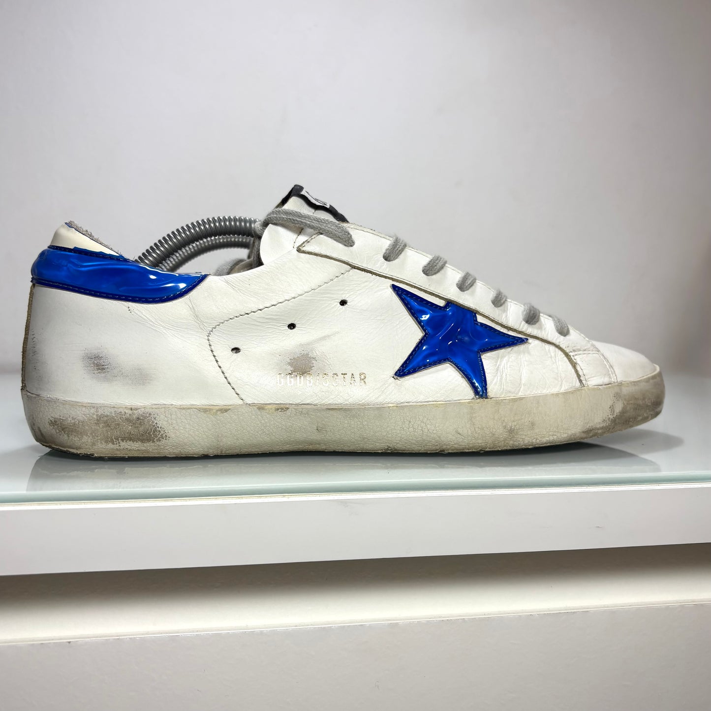 Golden goose Superstar bianco stella e tallone blu 43