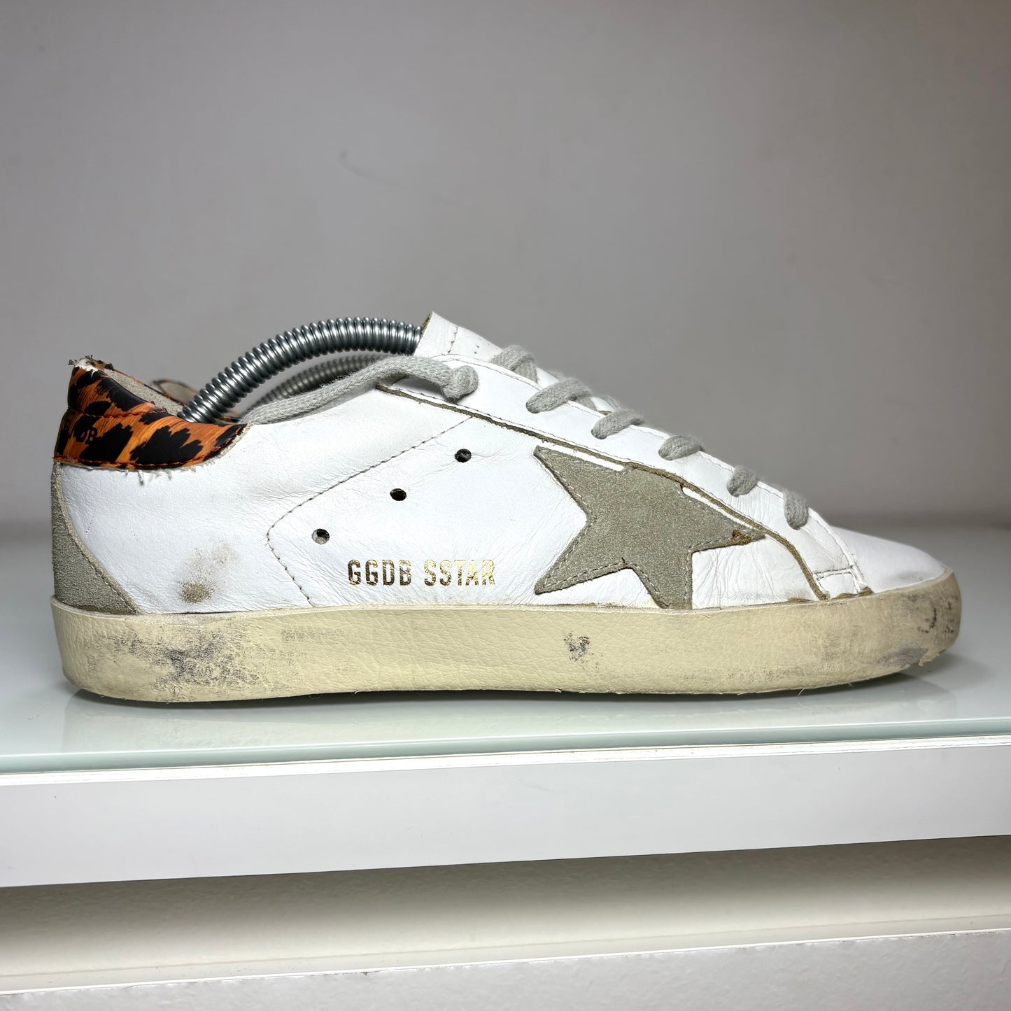 Golden goose Superstar in colorazione bianco tallone leopardo 36