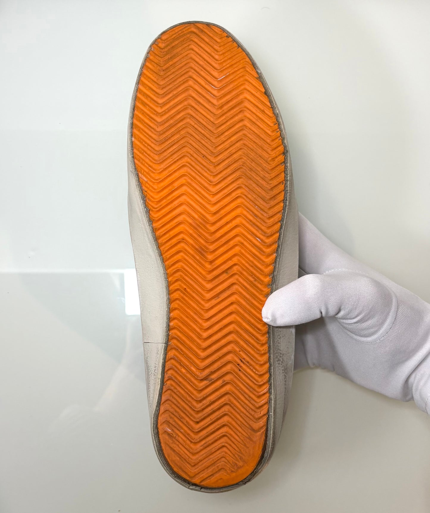 Golden goose Superstar bianco, arancione e tallone argento 43