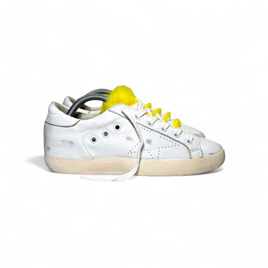 Golden goose Superstar bianche con pelo Giallo 37