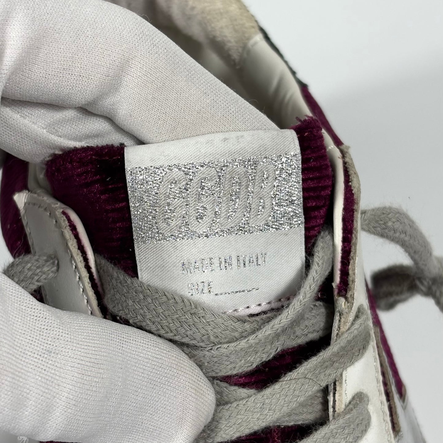Golden goose Superstar Bordeaux in velluto 36