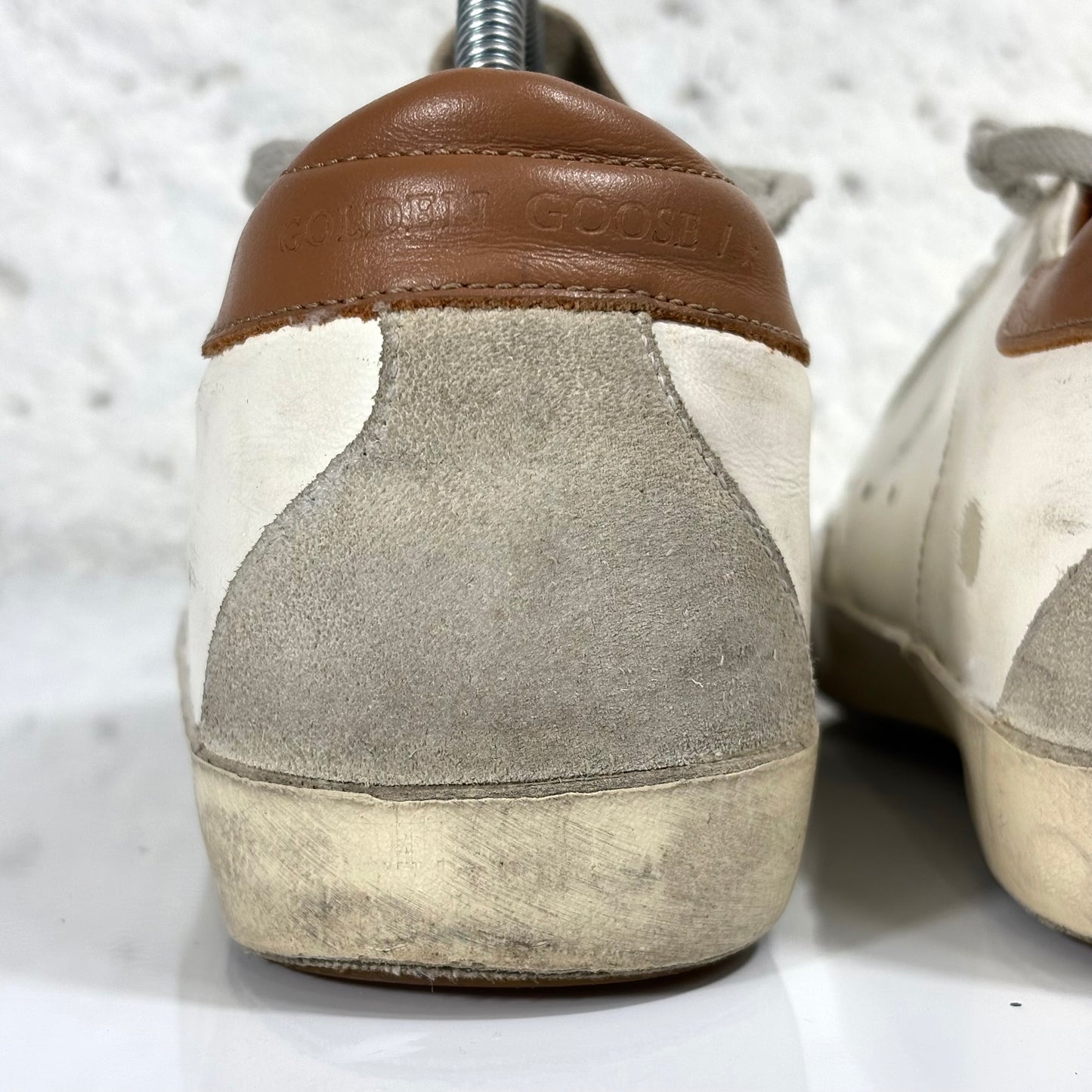 Golden goose Superstar bianche con tallone marrone 38