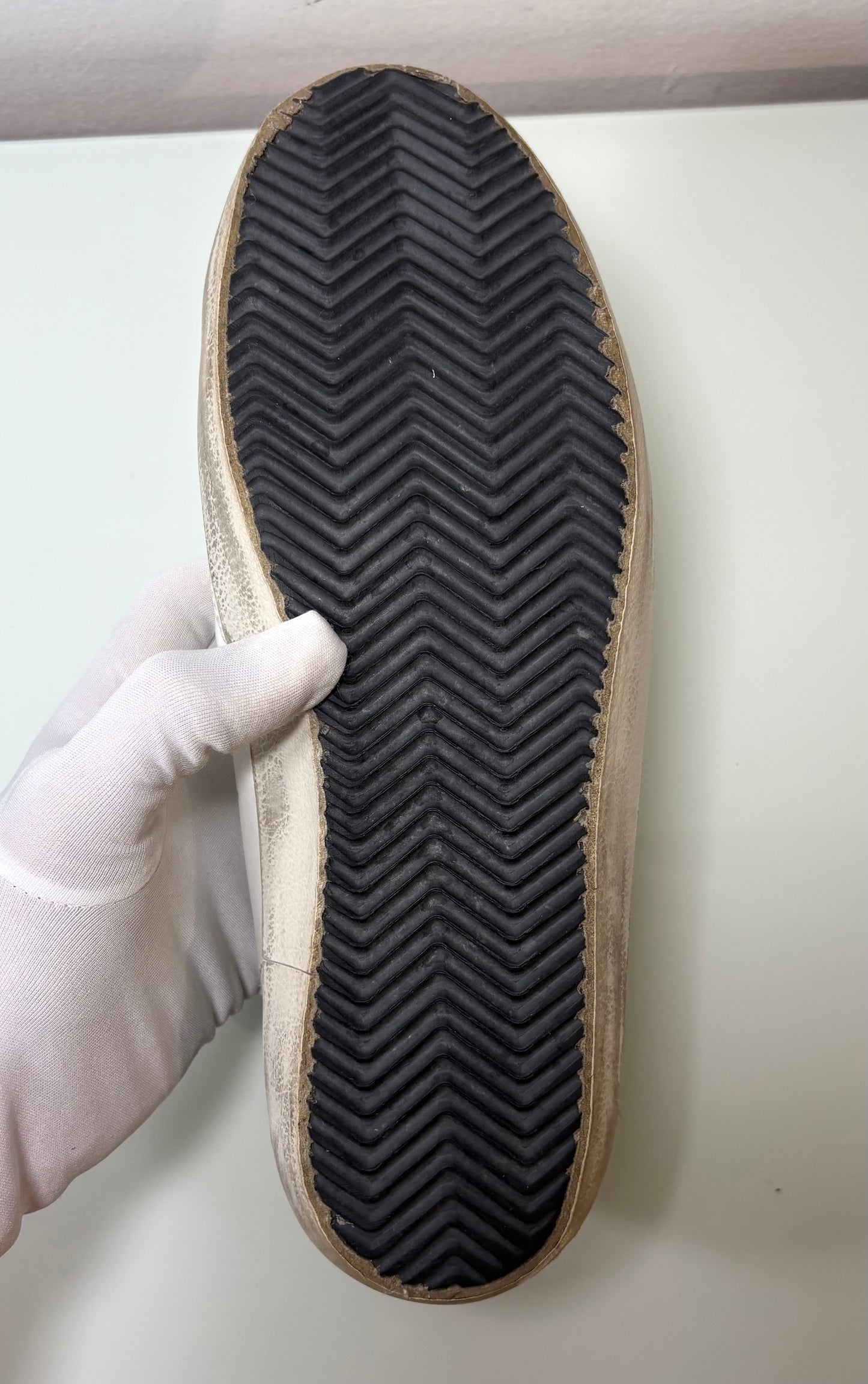 Golden goose Superstar bianche stella nera tallone blu jeans 43